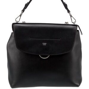 Fendi Black Leather Backpack - Authentic